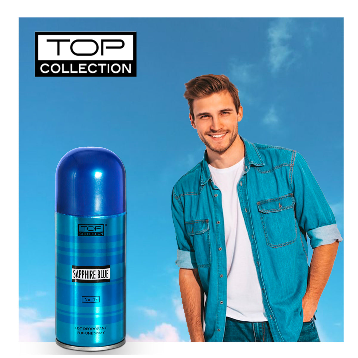 Top Collection Eau De Toilette Deodrant Perfume Spray - Sapphire Blue, 150ml