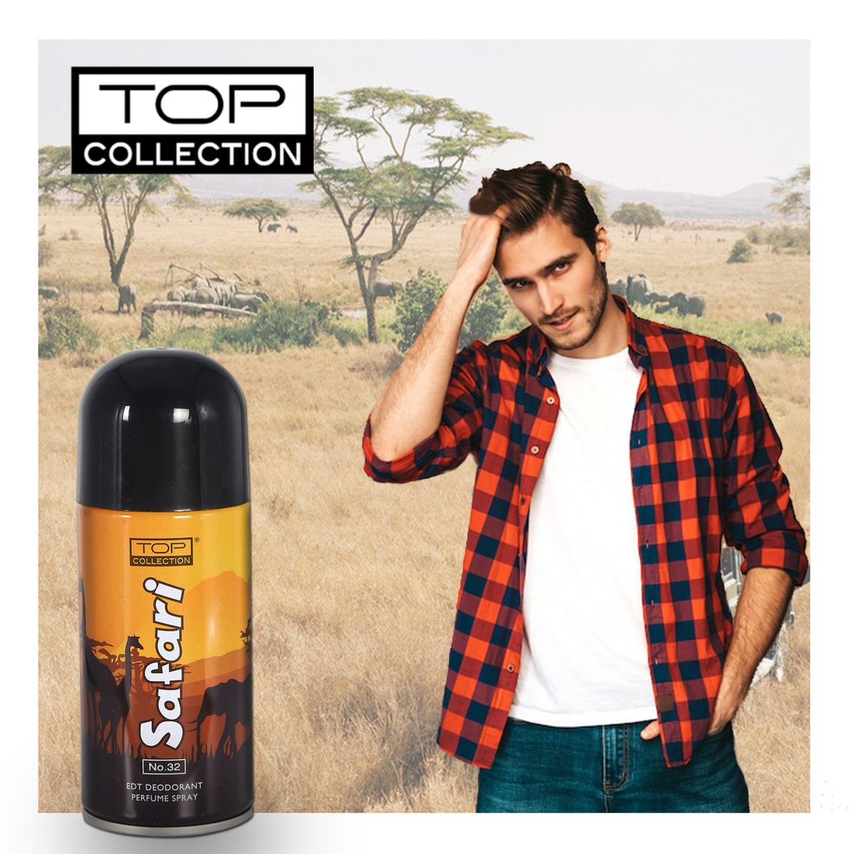 Top Collection Eau De Toilette Deodrant Perfume Spray - Safari, 150ml
