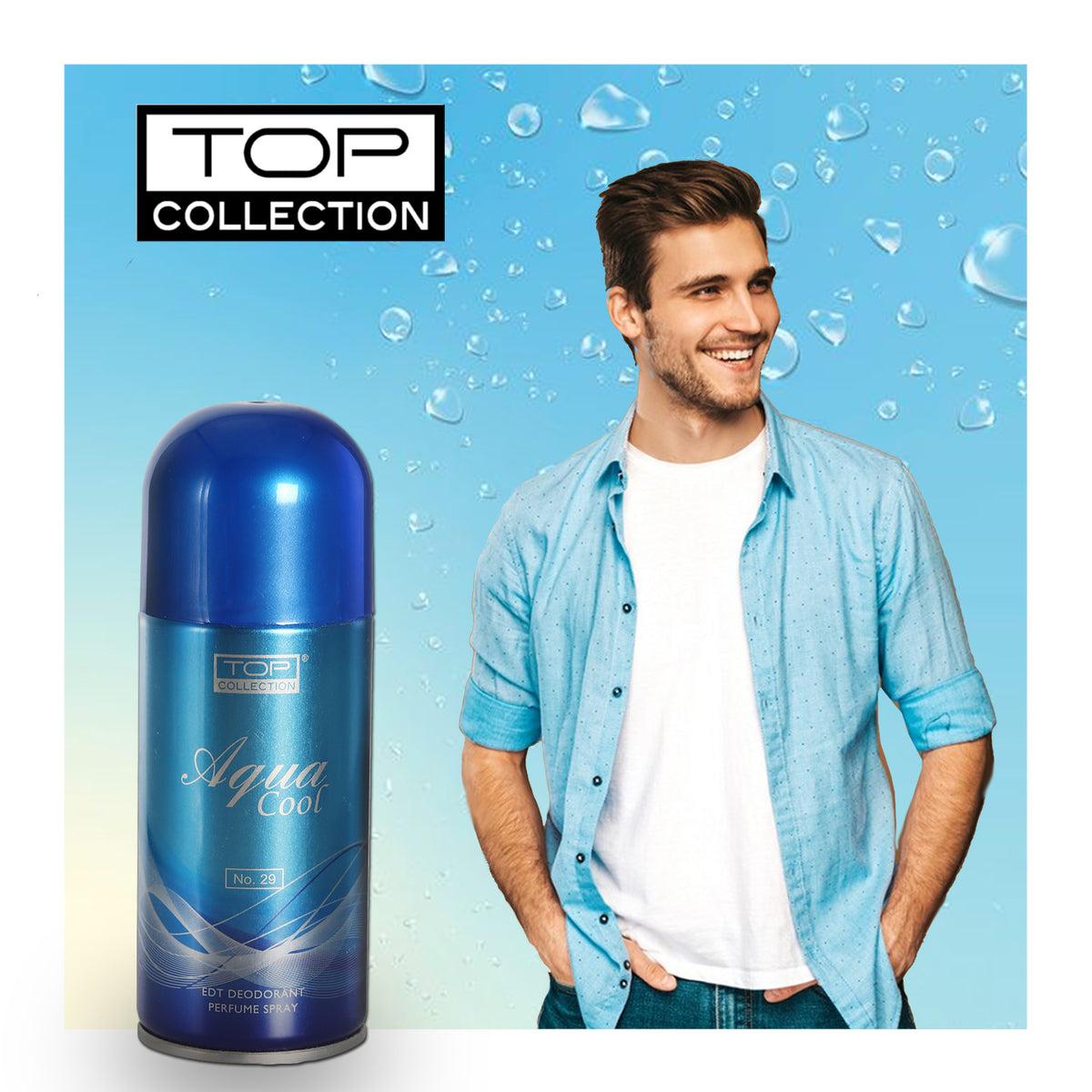 Top Collection Deodorant Perfume Spray - Aqua Cool, 150ml