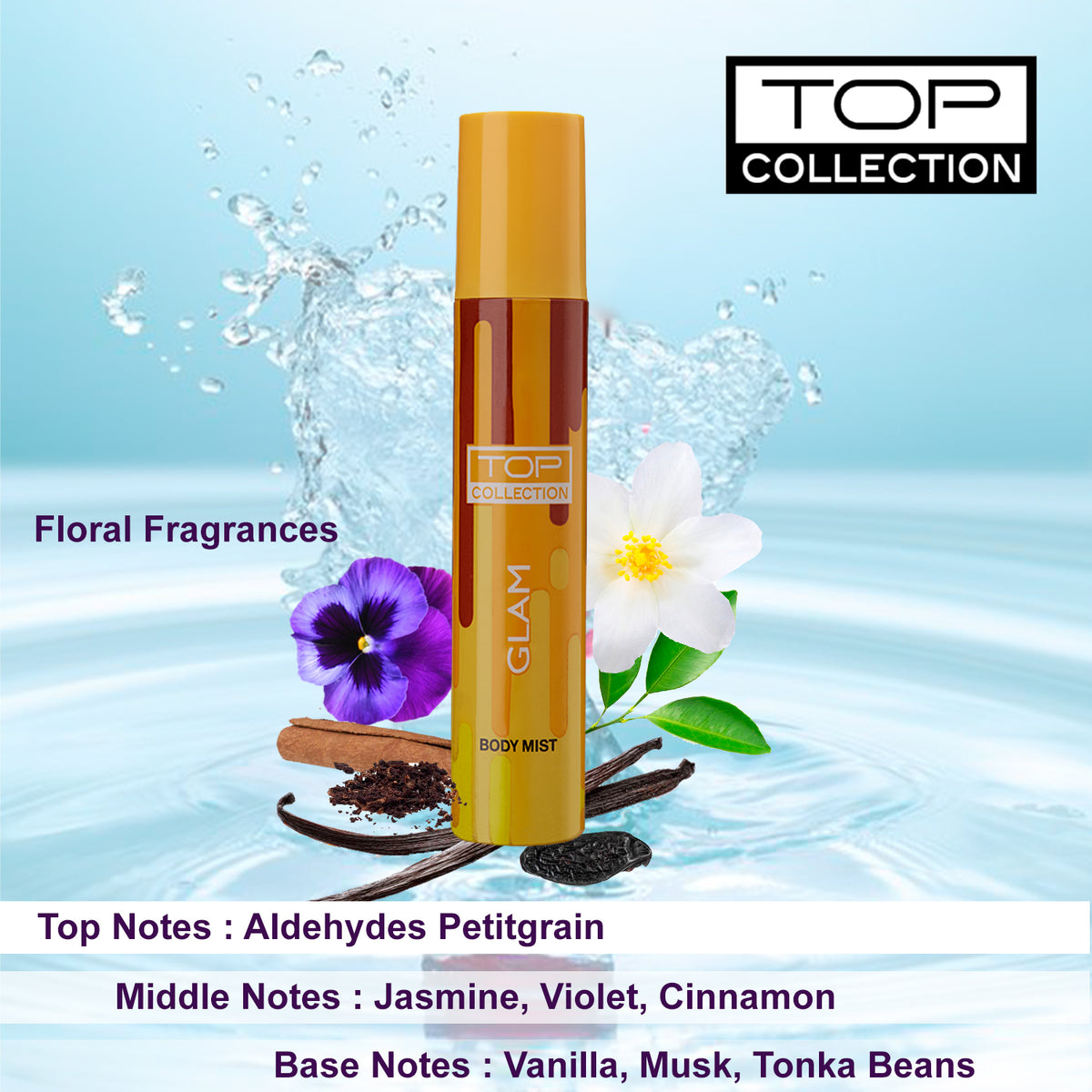 Top Collection Body Mist - Glam, 75ml