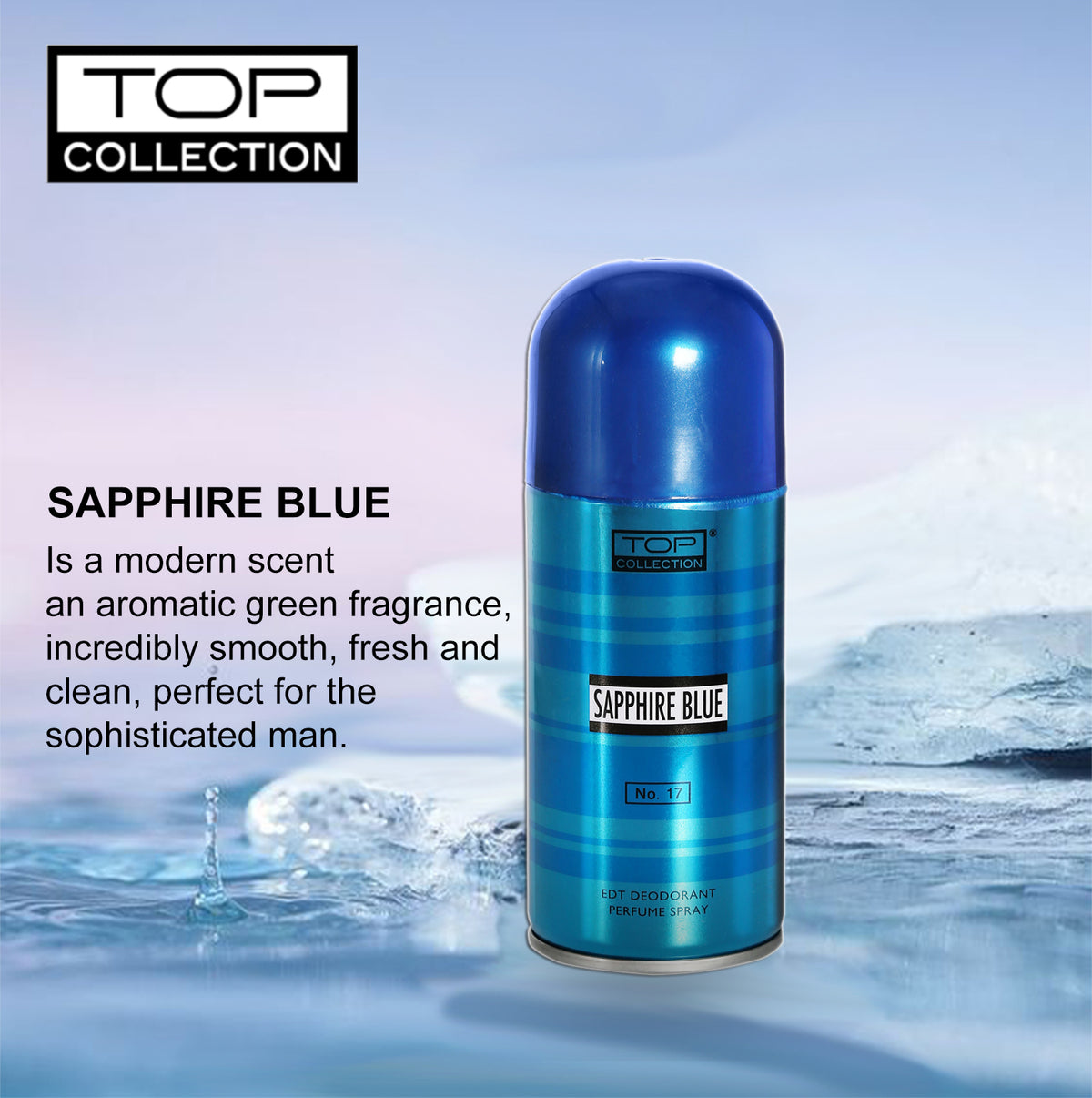 Top Collection Eau De Toilette Deodrant Perfume Spray - Sapphire Blue, 150ml