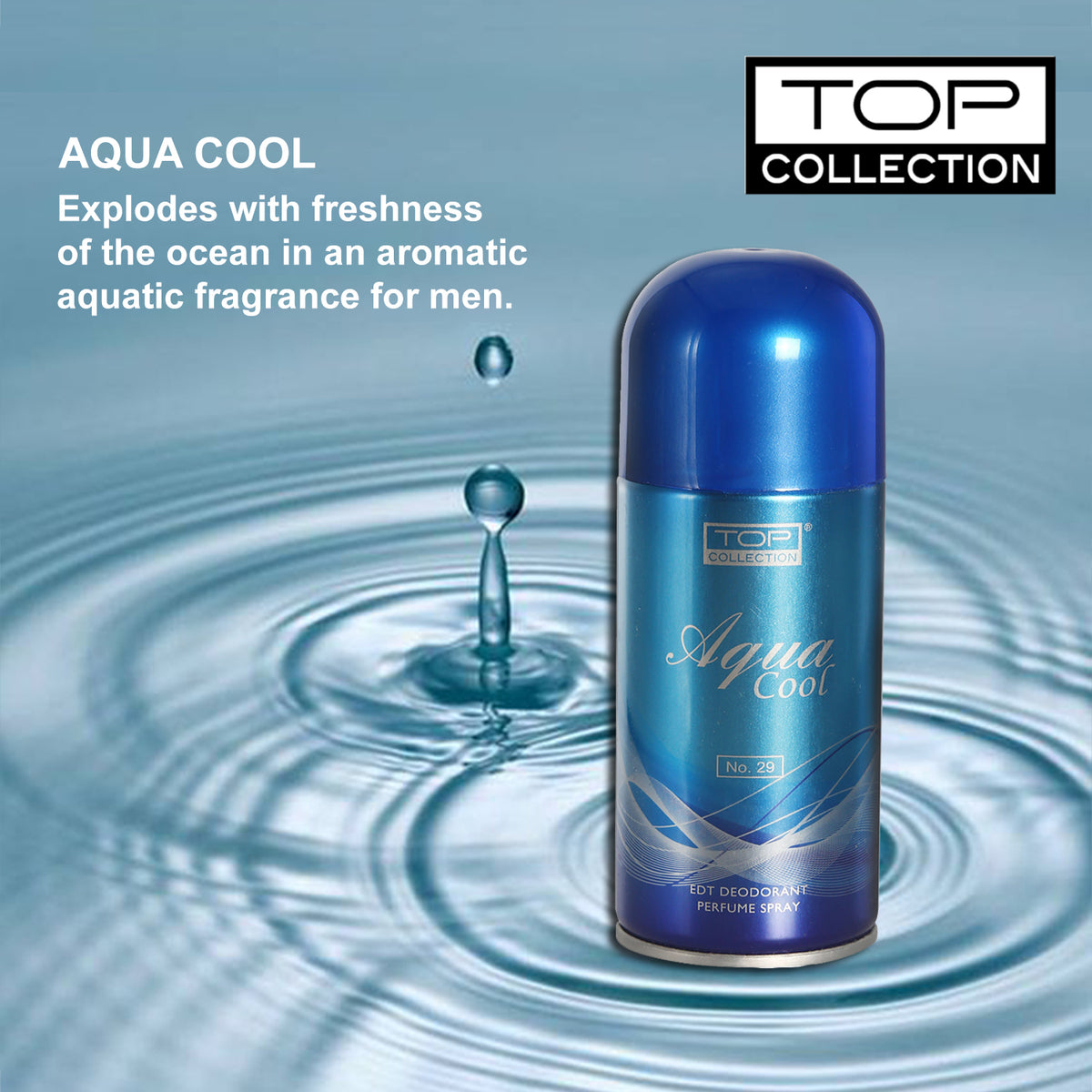 Top Collection Eau De Toilette Deodrant Perfume Spray - Aqua Cool, 150ml