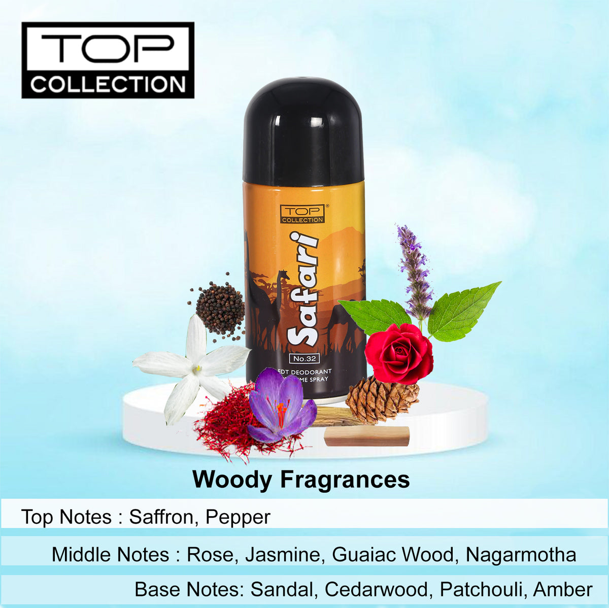 Top Collection Eau De Toilette Deodrant Perfume Spray - Safari, 150ml