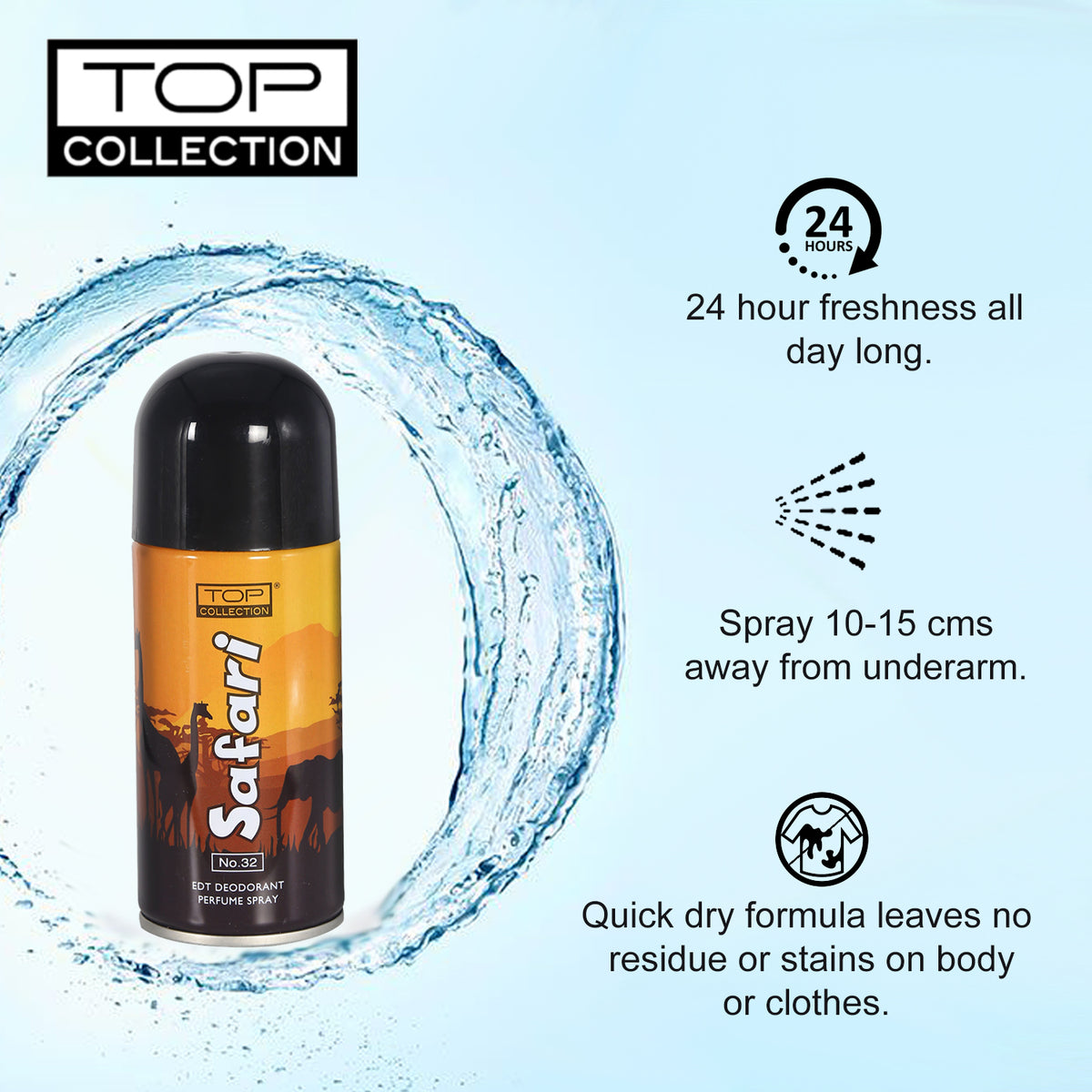 Top Collection Deodorant Perfume Spray - Safari, 150ml