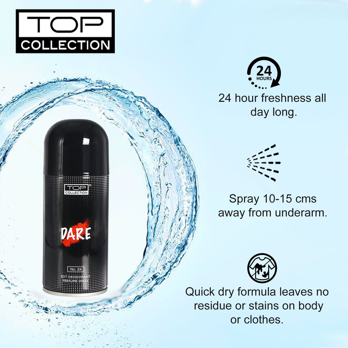 Top Collection Eau De Toilette Deodrant Perfume Spray - Dare, 150ml