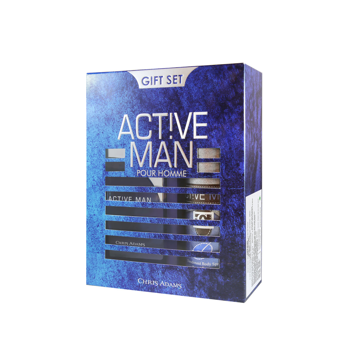 Chris Adams Gift Set - Active Man | EDP, 100ml + Deodorant Body Spray, 200ml Gardenia Cosmotrade LLP