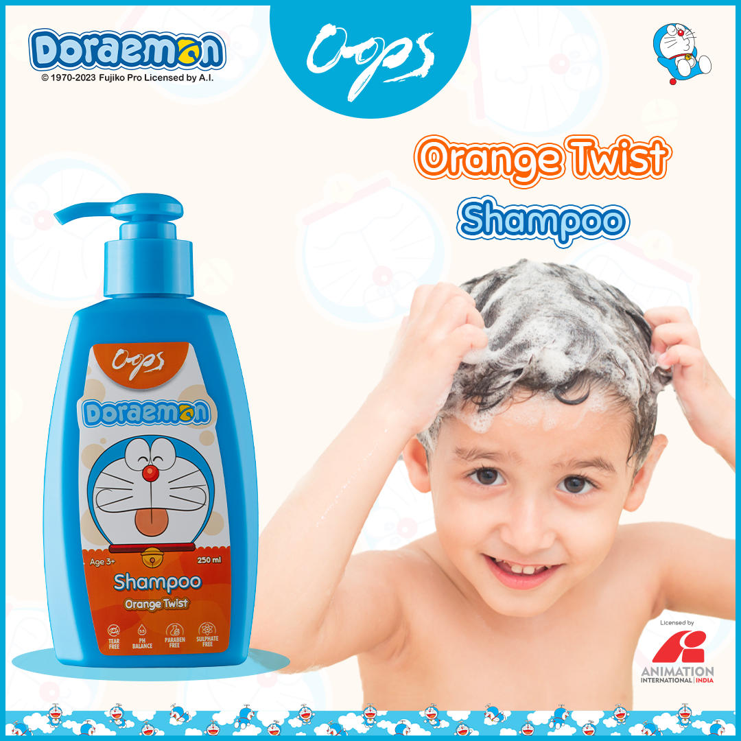 Oops Doraemon Shampoo - Orange Twist, 250ml : Buy 1 Get 1 Free! Gardenia Cosmotrade LLP