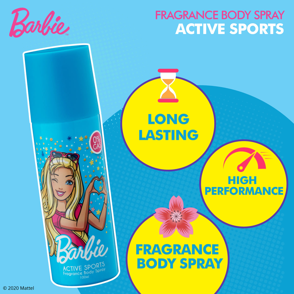 Barbie Fragrance Body Spray - Active Sports, 100ml