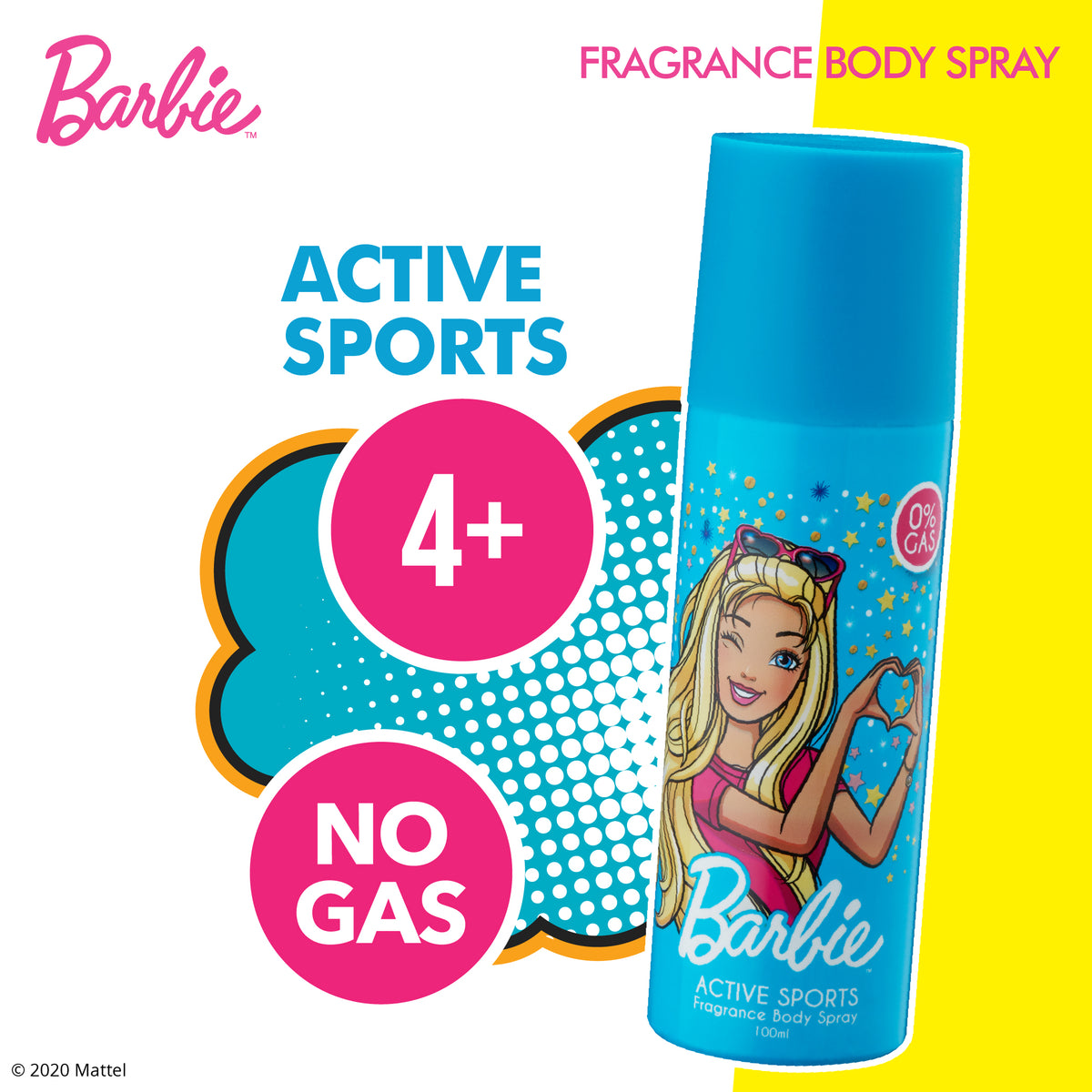 Barbie Fragrance Body Spray - Active Sports, 100ml