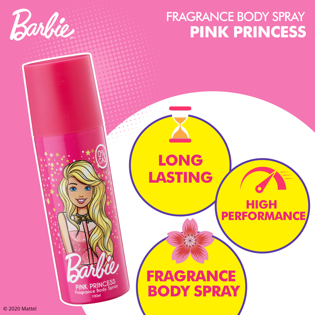 Barbie Fragrance Body Spray - Pink Princess, 100ml