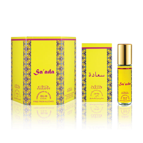 Nabeel - Sa'ada Premium Attar Roll-on Perfume Oil | 100% Non Alcoholic | Gift Set - 6ml (Pack of 6) | Made in U.A.E