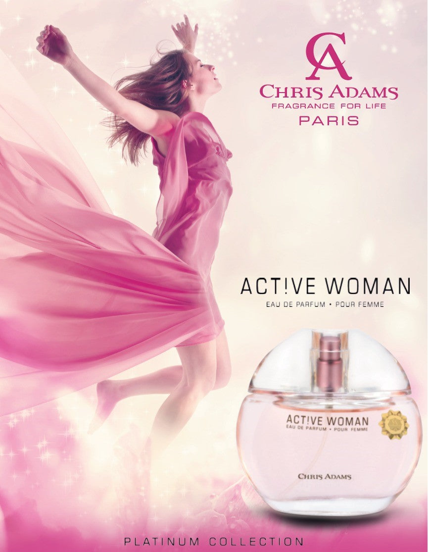 Chris Adams Eau De Parfum - Active Woman, 80ml Gardenia Cosmotrade LLP