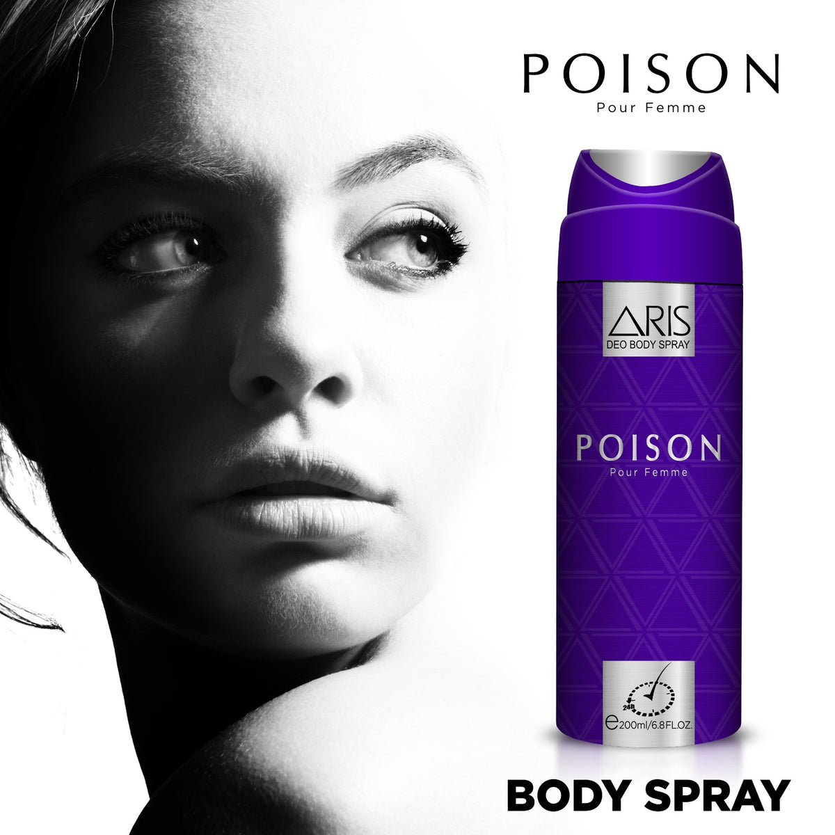 Aris Cosmetics Deodorant Body Spray - Poison, 200ml  | USA