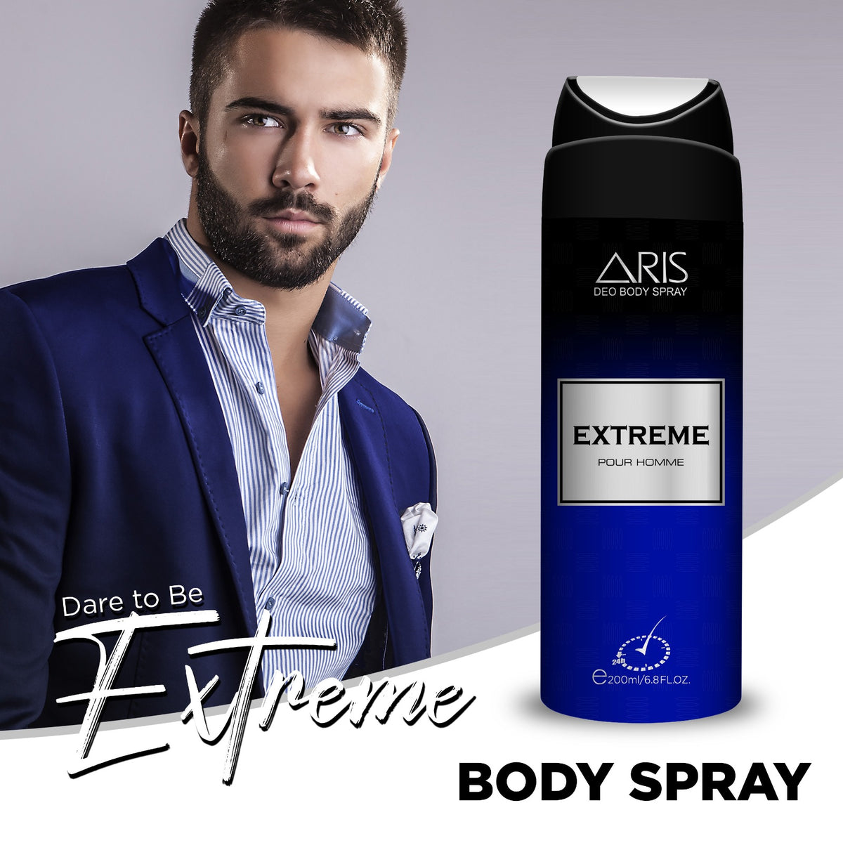 Aris Cosmetics Deodorant Body Spray - Extreme, 200ml  | USA