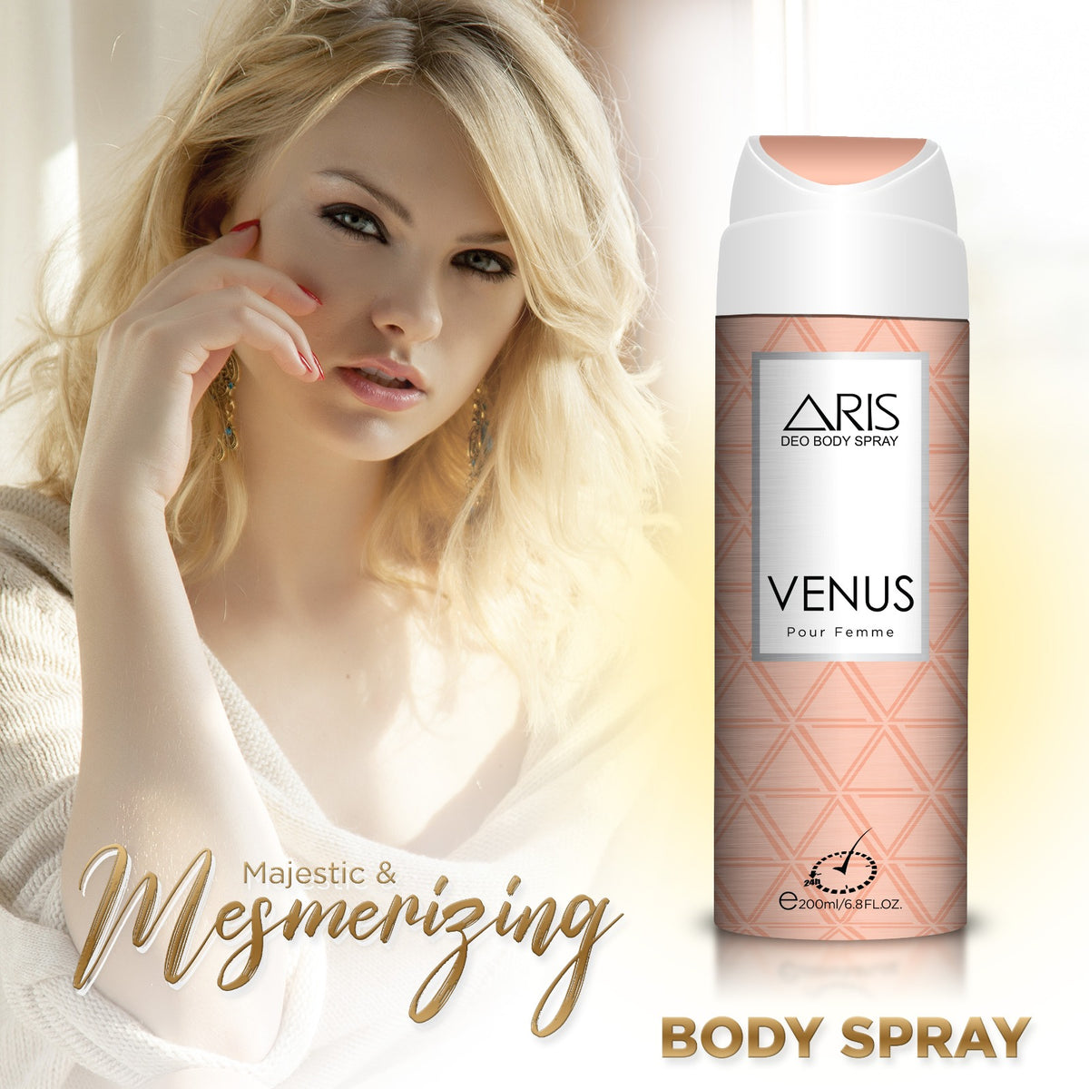 Aris Cosmetics Deodorant Body Spray - Venus, 200ml  | USA