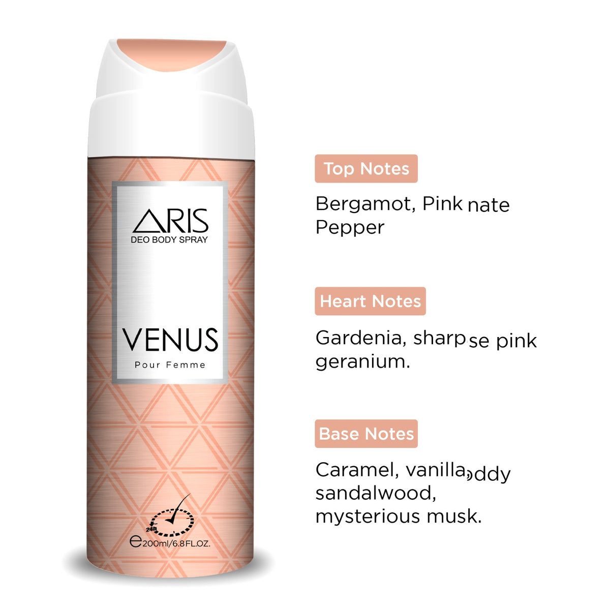 Aris Cosmetics Deodorant Body Spray - Venus, 200ml  | USA