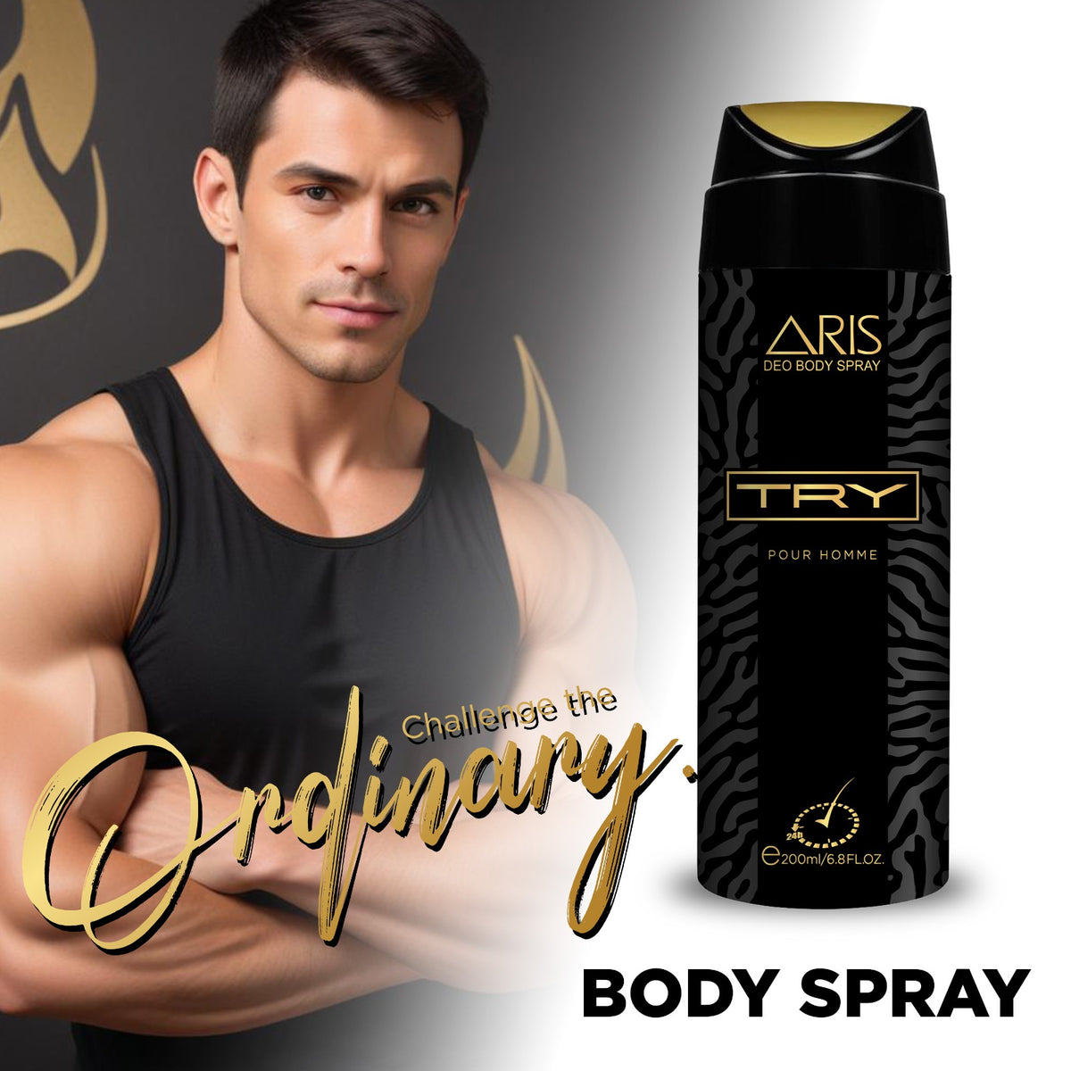 Aris Cosmetics Deodorant Body Spray - Try, 200ml  | USA