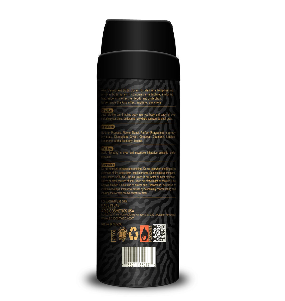 Aris Cosmetics Deodorant Body Spray - Try, 200ml  | USA