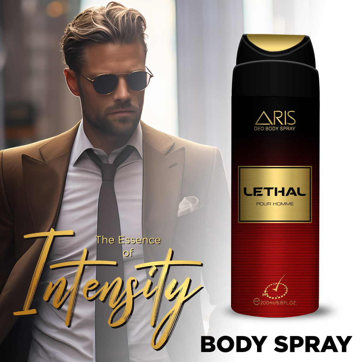 Aris Cosmetics Deodorant Body Spray - Lethal, 200ml  | USA