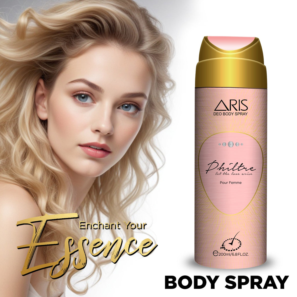 Aris Cosmetics Deodorant Body Spray - Philtre, 200ml  | USA