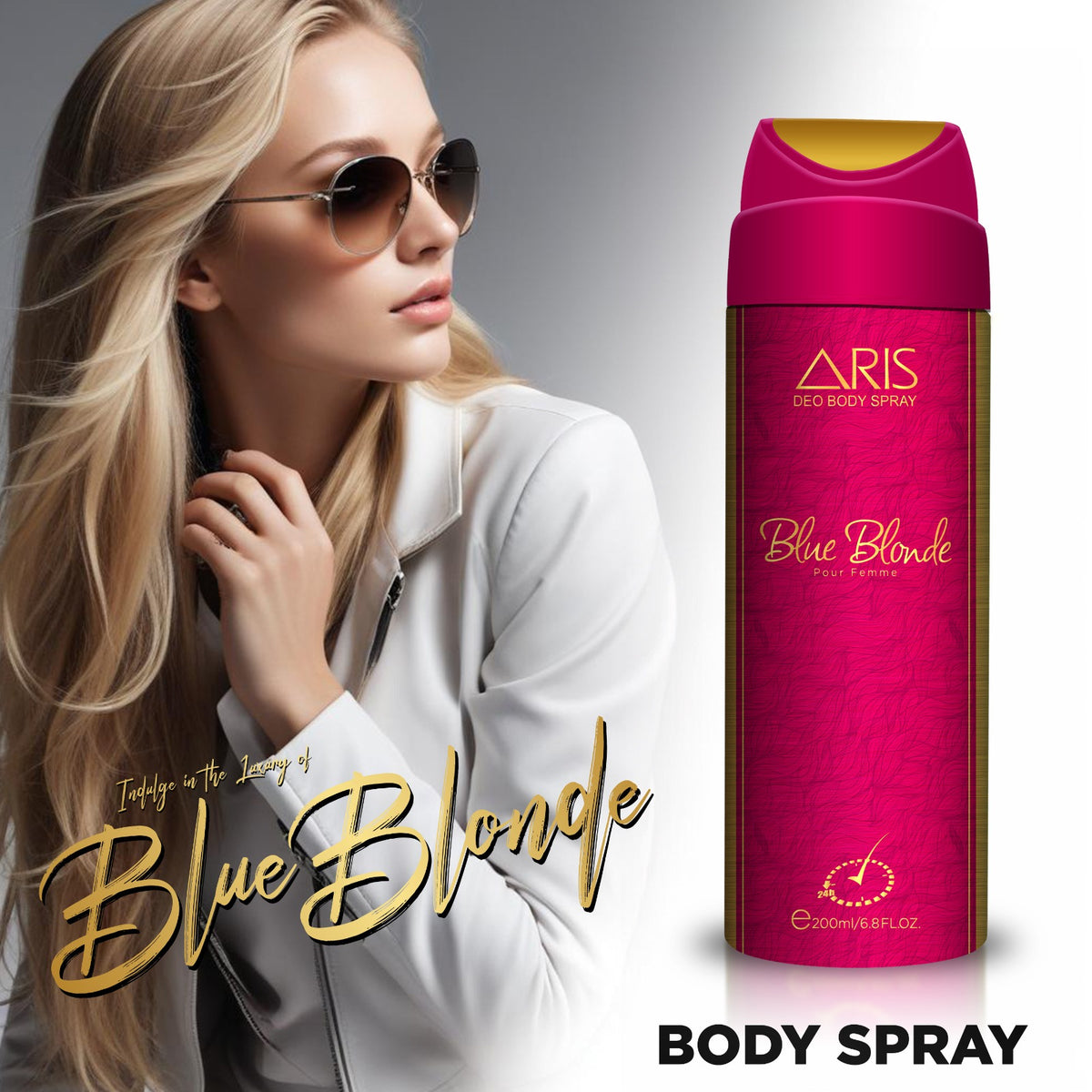 Aris Cosmetics Deodorant Body Spray - Blue Blonde, 200ml  | USA