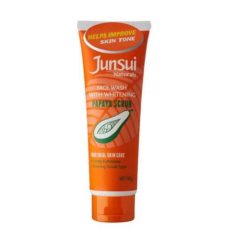Junsui Naturals Face Wash With Whitening, Papaya Scrub, 100 g Gardenia Cosmotrade LLP