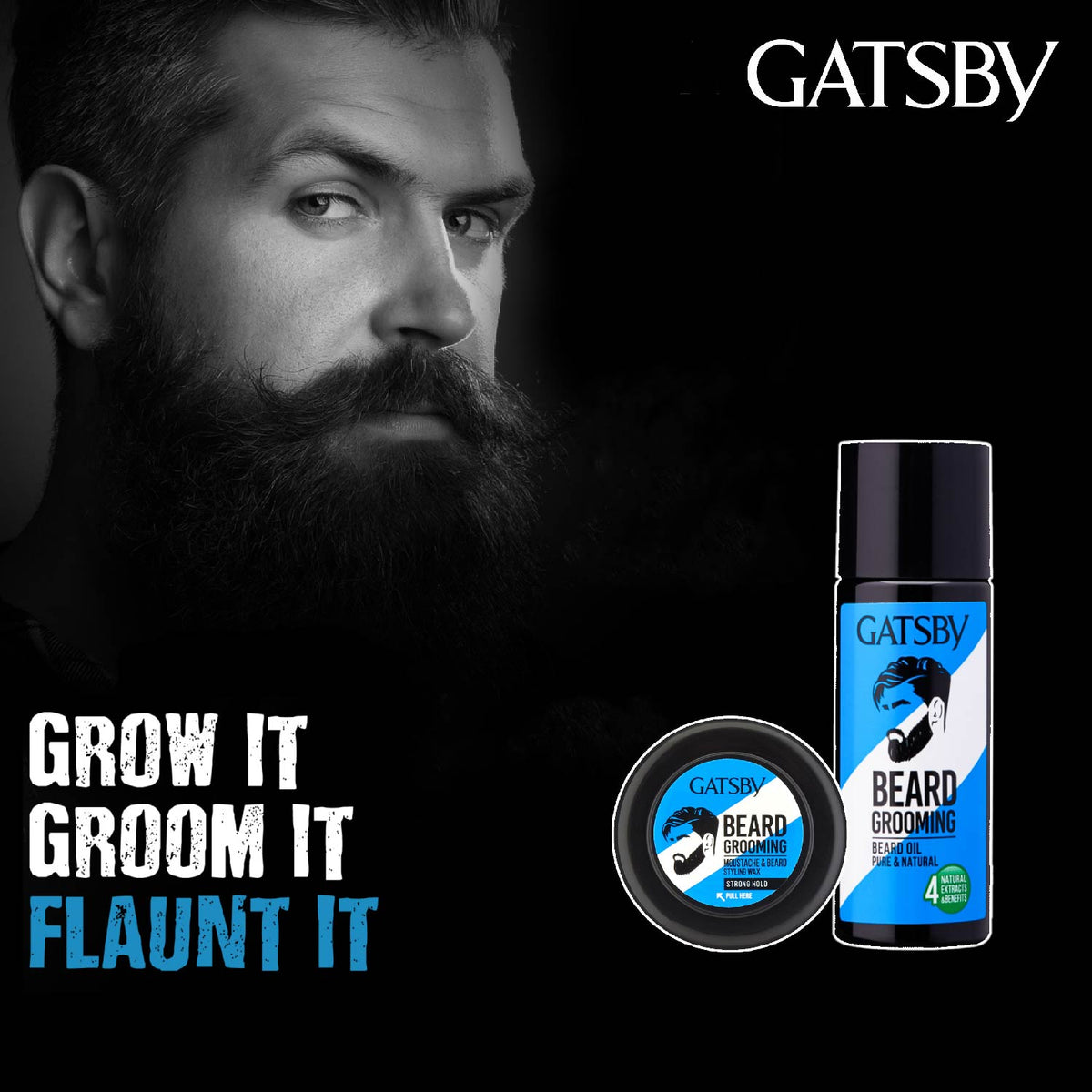 Gatsby Beard Oil - Pure & Natural, 50ml Gardenia Cosmotrade LLP