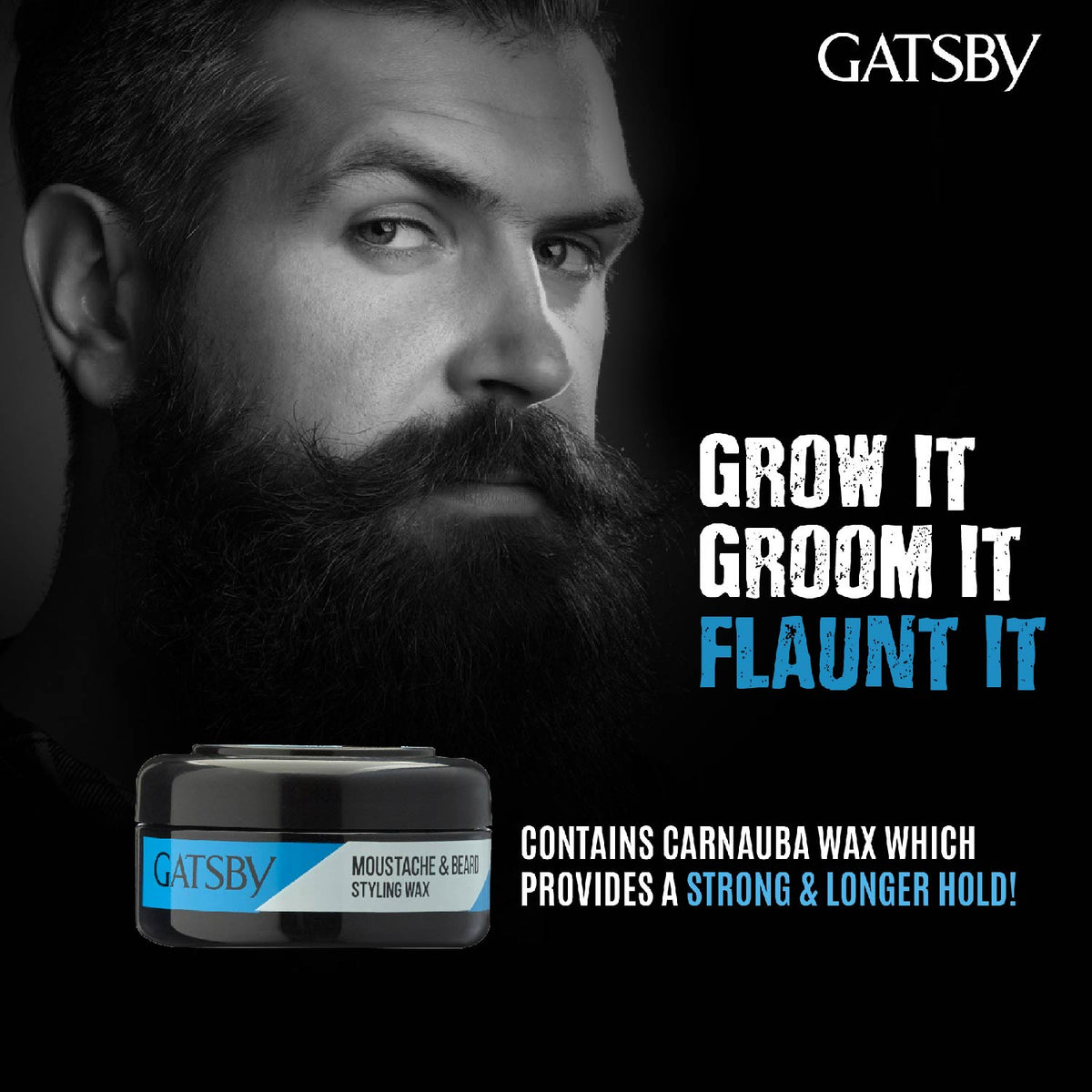 Gatsby Moustache & Beard Styling Wax - Strong Hold, 25g Gardenia Cosmotrade LLP