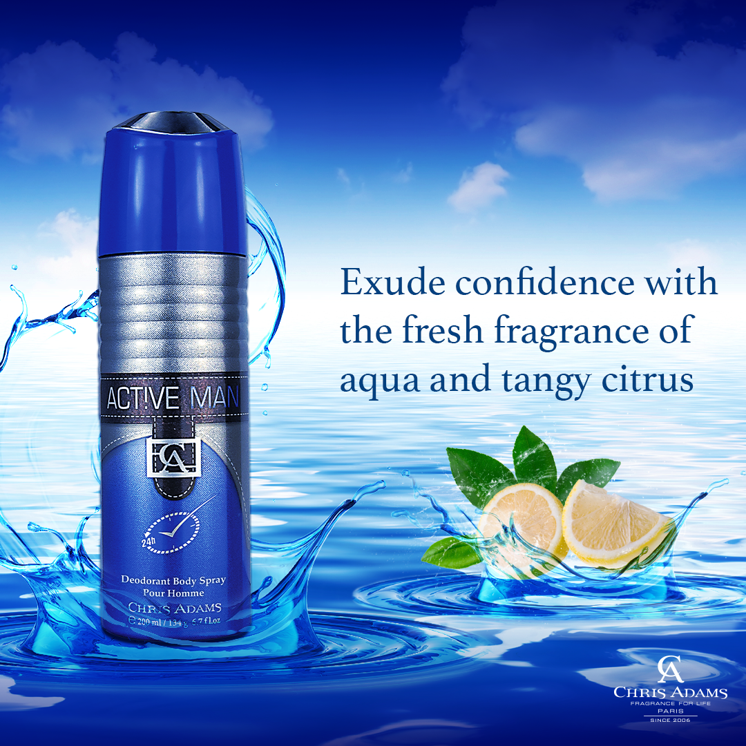 Buy Chris Adams Deodorant Perfume Spray Active Man 200ml Online