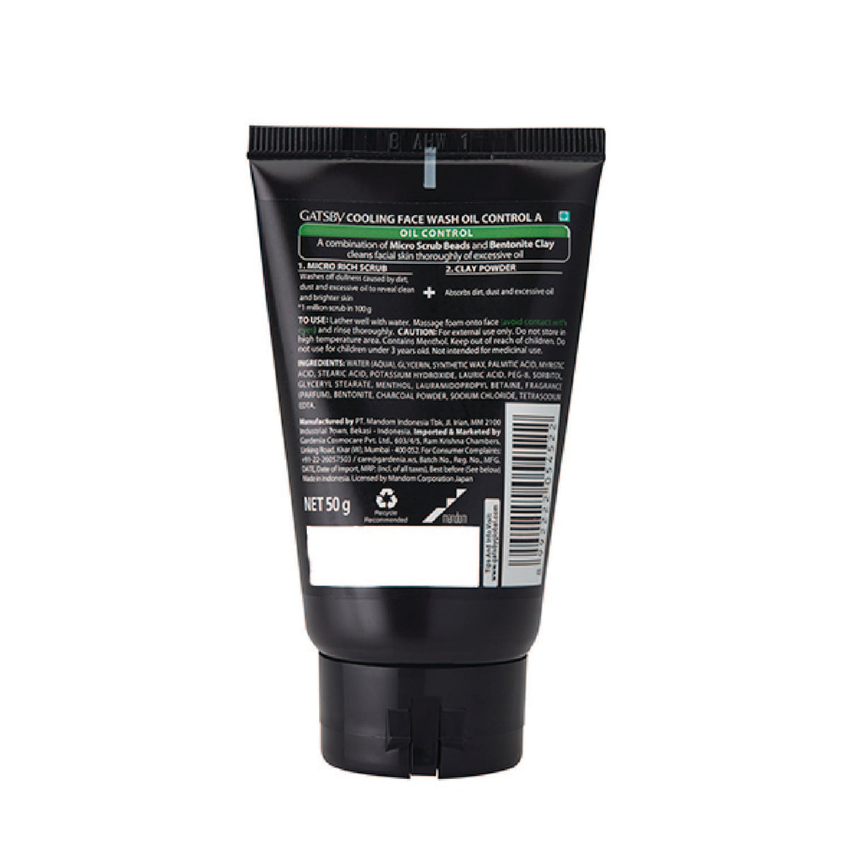 Gatsby Cooling Face Wash - Oil Control, 50g Gardenia Cosmotrade LLP