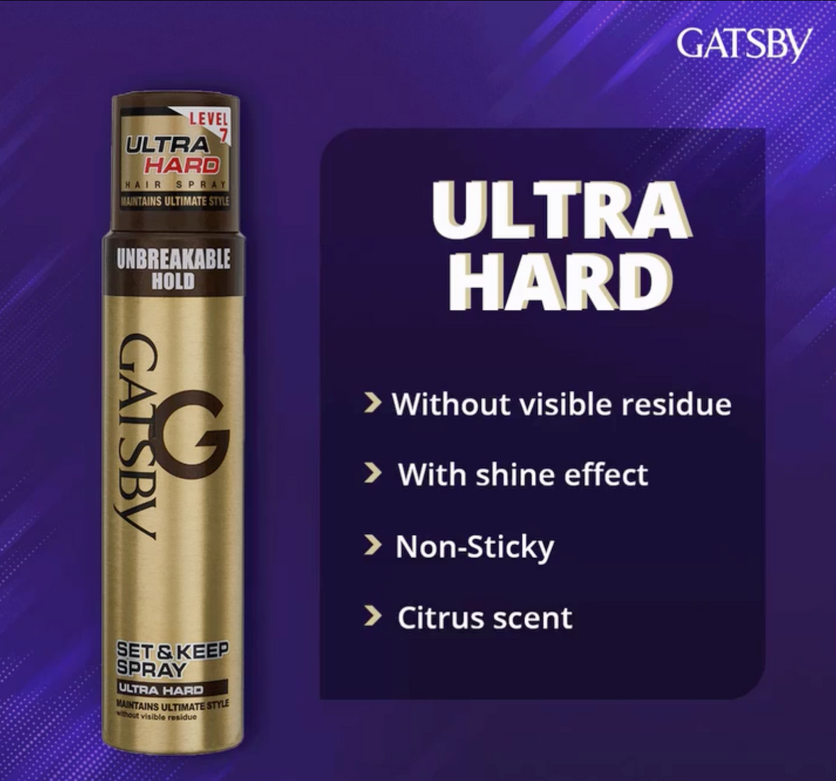 Gatsby Set & Keep Hair Spray - Ultra Hard, 66ml Gardenia Cosmotrade LLP