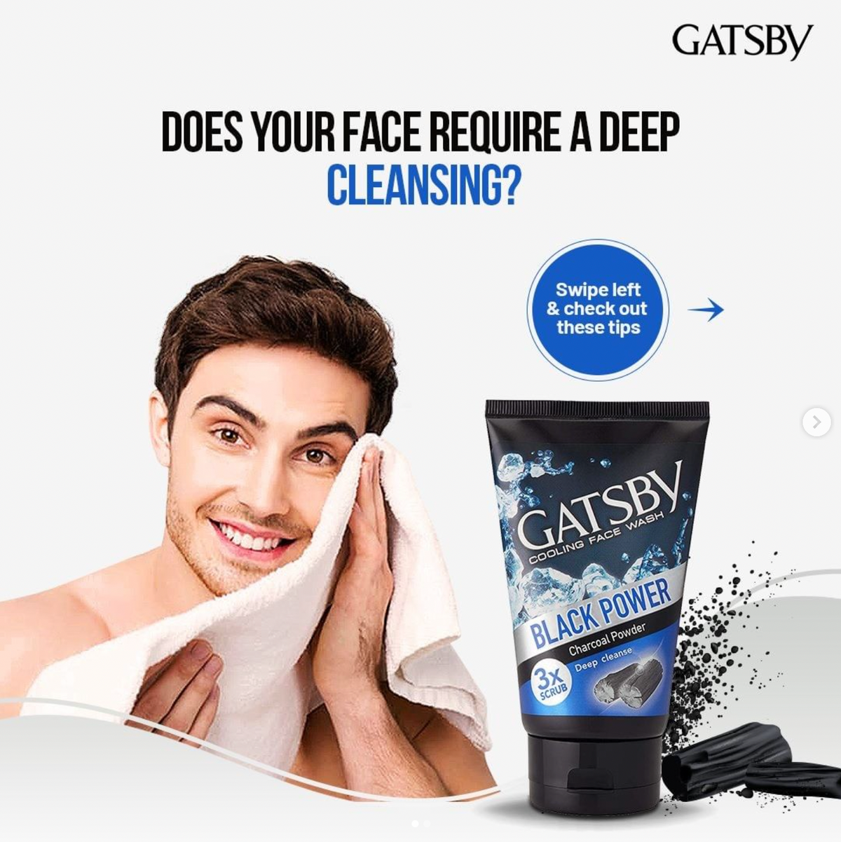 Gatsby Cooling Face Wash - Perfect Clean, 100g Gardenia Cosmotrade LLP