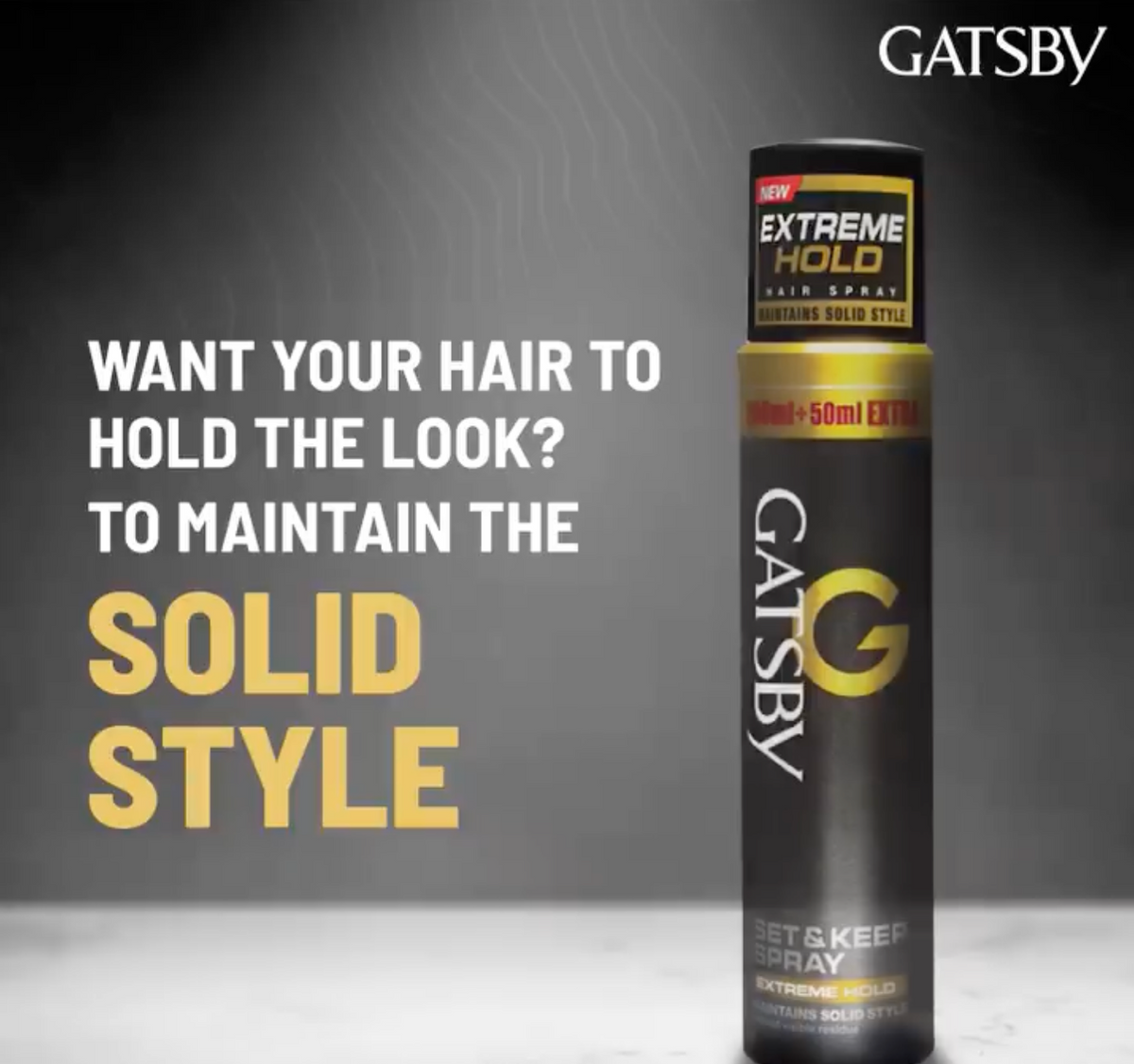 Gatsby Set &amp; Keep Hair Spray - Extreme Hold, 250ml Gardenia Cosmotrade LLP