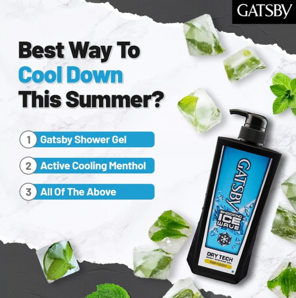 Gatsby Refresh Body Shower Gel, 600 ml Gardenia Cosmotrade LLP