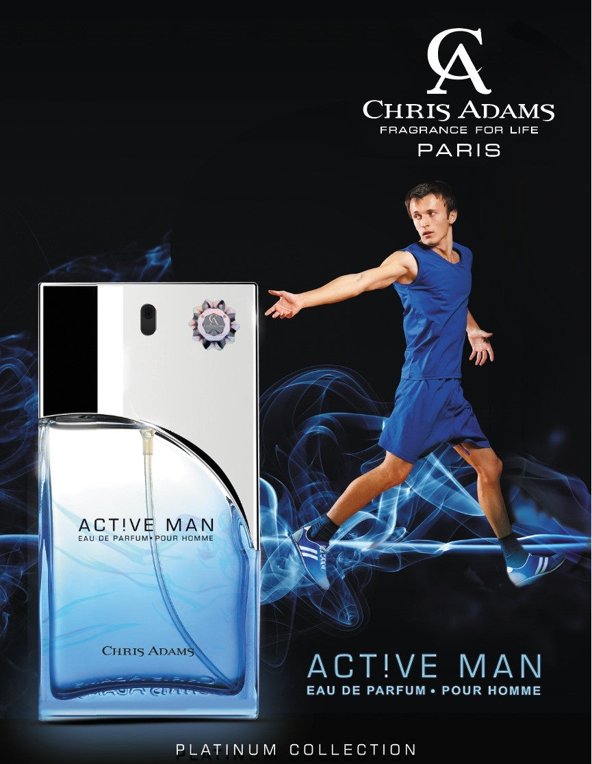 Chris Adams Eau De Parfum - Active Man, 100ml Gardenia Cosmotrade LLP